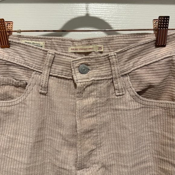 Levi’s Ribcage Straight Ankle High Rise Corduroy Pants in Cream Size 25 - Picture 12 of 12
